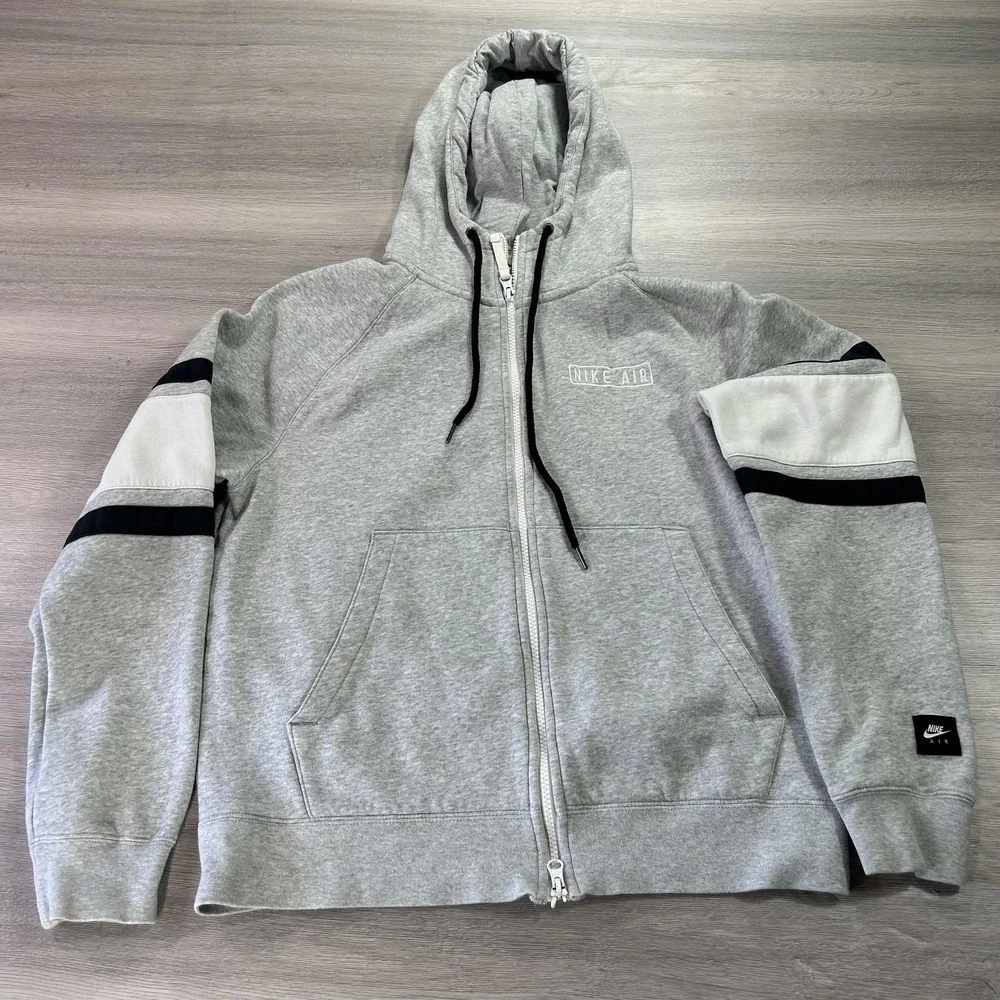 Nike Air Hoodie Mens Small‎ Gray Full Zip BV5149-050 Athletic Sweatshirt Jacket